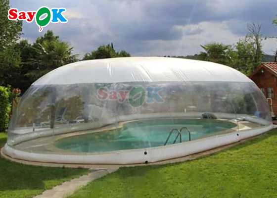 Надувная крышка бассейна на открытом воздухе Прозрачная надувная крышка бассейна купол