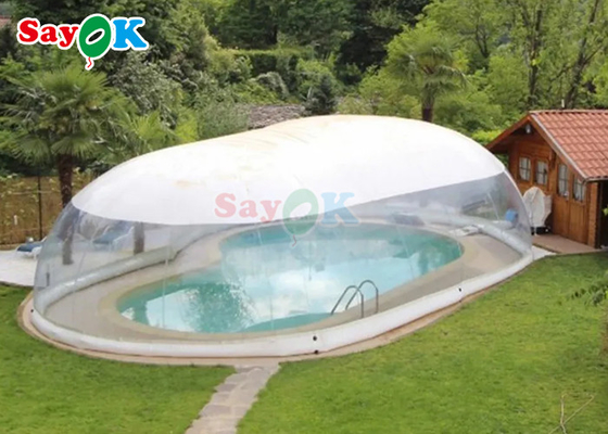 Надувная крышка бассейна на открытом воздухе Прозрачная надувная крышка бассейна купол