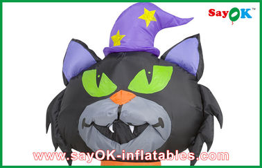 Украшение кота хеллоуина черного кота события хеллоуина раздувного раздувное ради веселья